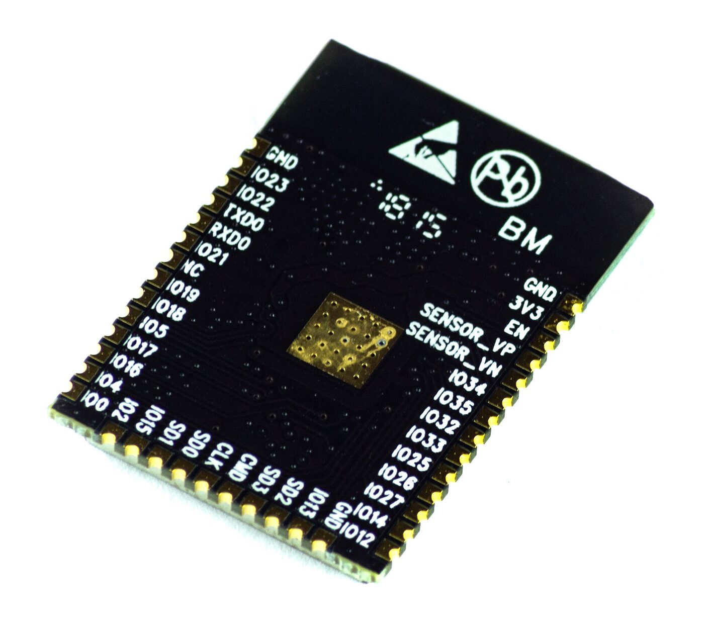 Cara trasera del módulo ESP32-WROOM-32